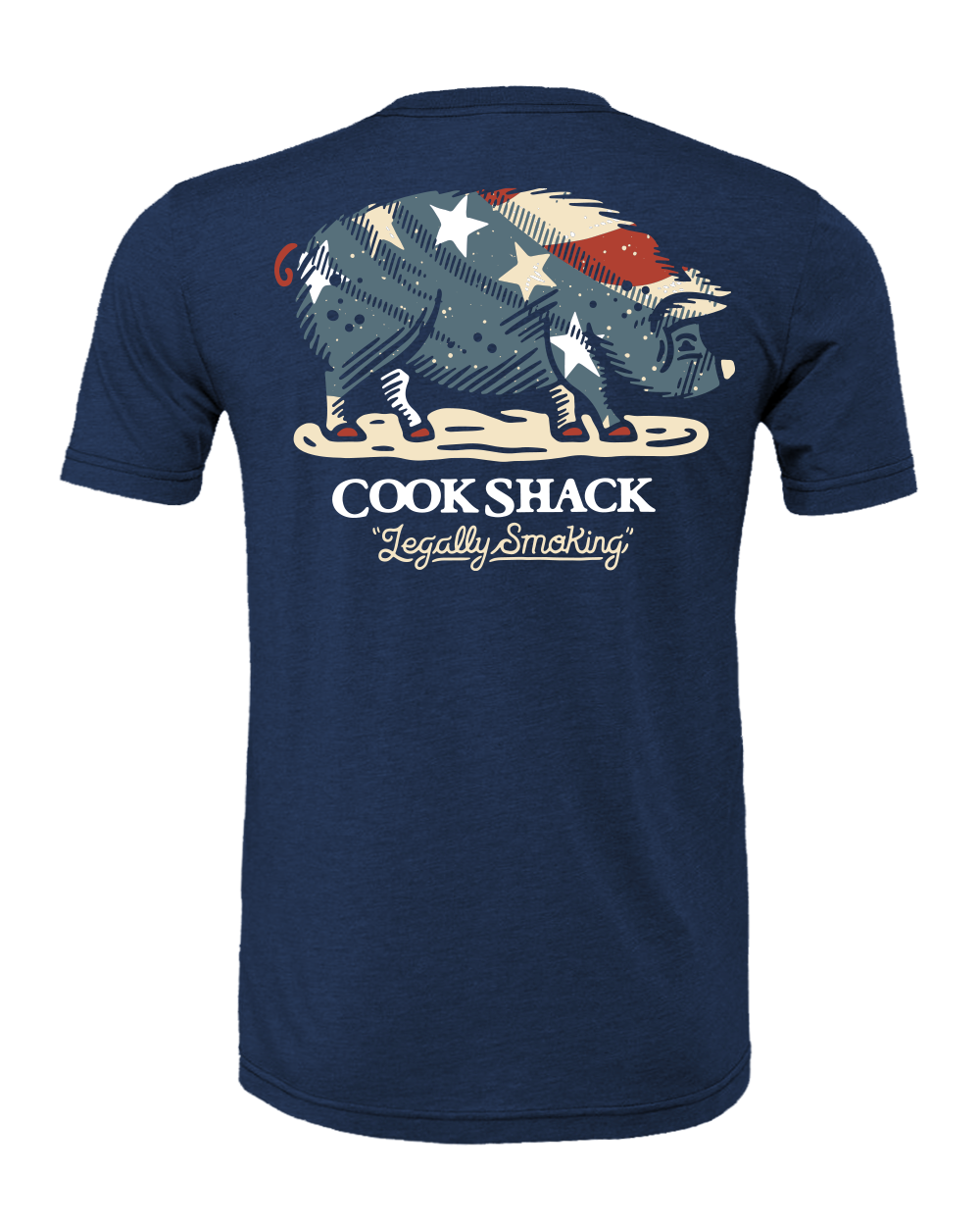 COOK SHACK BETSY PIG SHIRT S/S - HEATHER NAVY