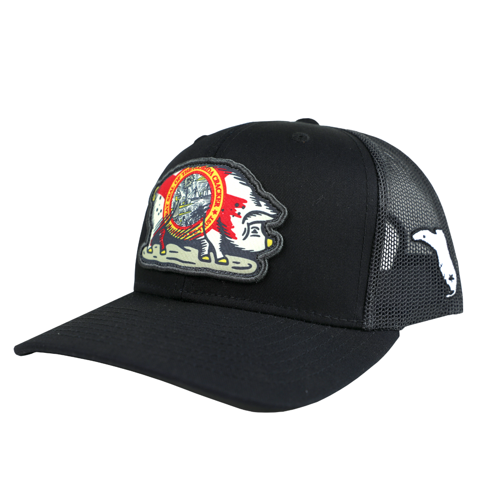 COOK SHACK HAT - STATE FLAG - BLACK/BLACK