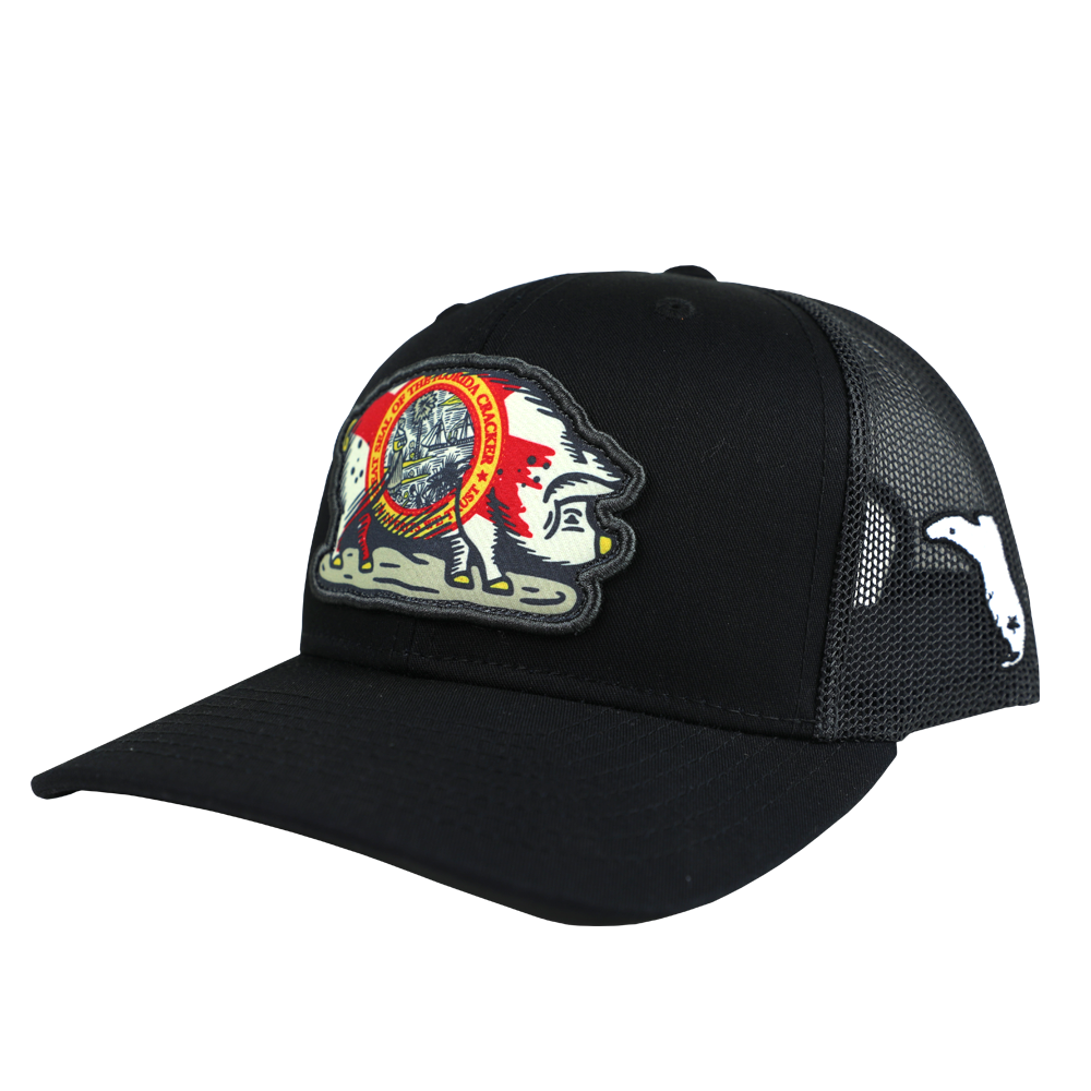 COOK SHACK HAT - STATE FLAG - BLACK/BLACK