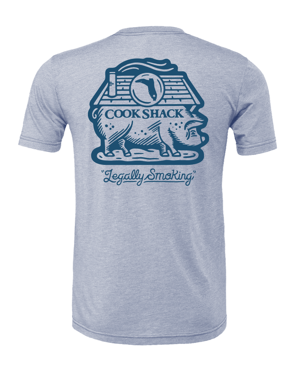 COOK SHACK PIG UNISEX SHIRT S/S - HEATHER PRISM ICE BLUE