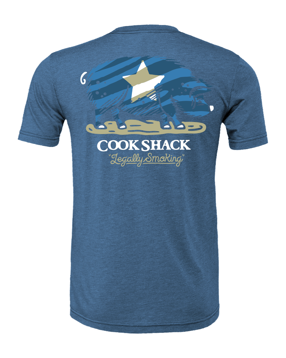 COOK SHACK BONNIE PIG SHIRT S/S - STEEL BLUE