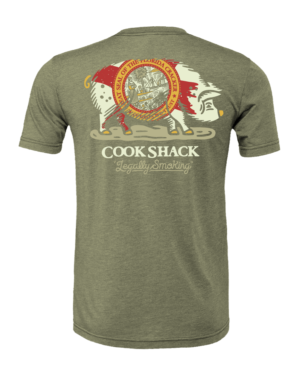COOK SHACK STATE PIG SHIRT S/S - HEATHER OLIVE