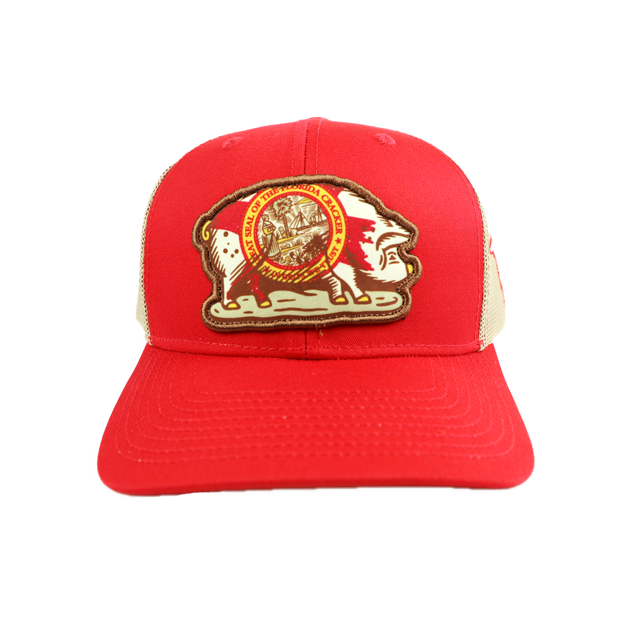COOK SHACK HAT - STATE FLAG PIG RED/TAN