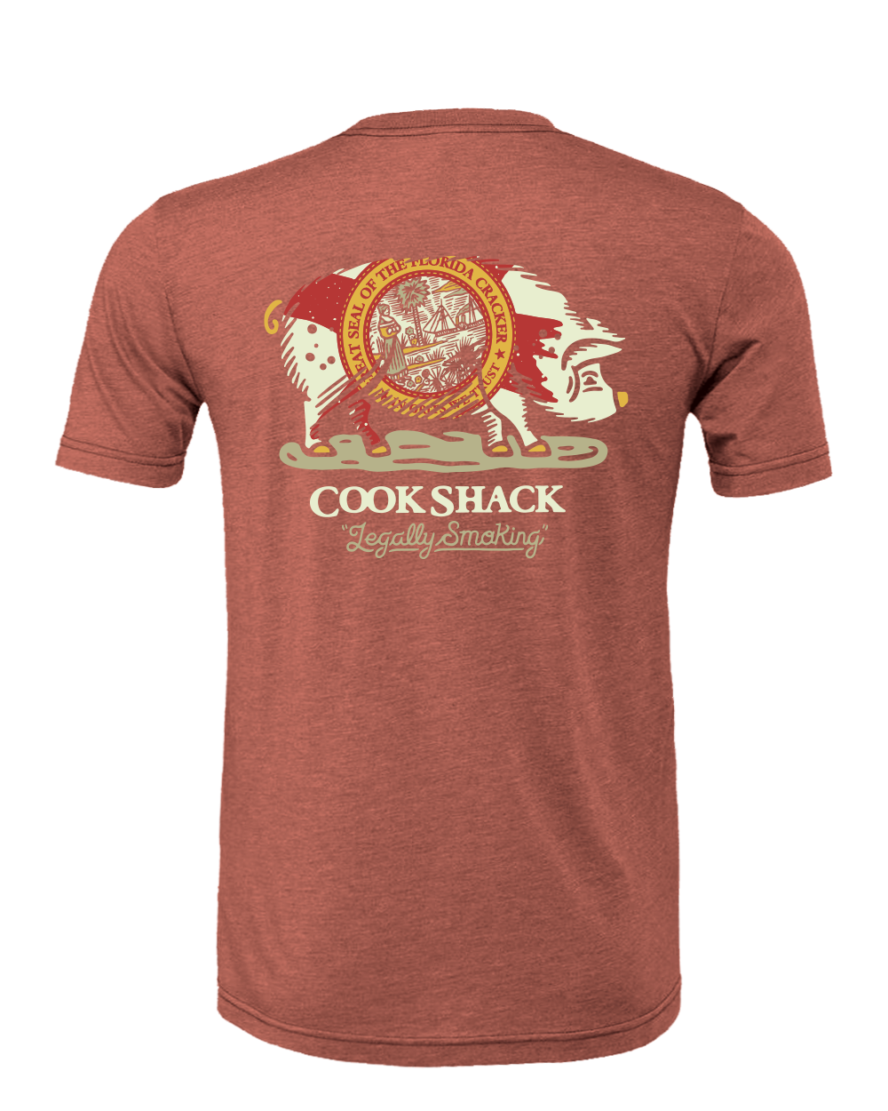 COOK SHACK STATE PIG SHIRT S/S - HEATHER CLAY